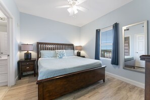 Primary Bedroom with King Size Bed, Flat Screen TV and Ensuite Bathroom