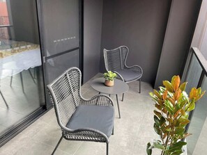Undercover deck upstairs