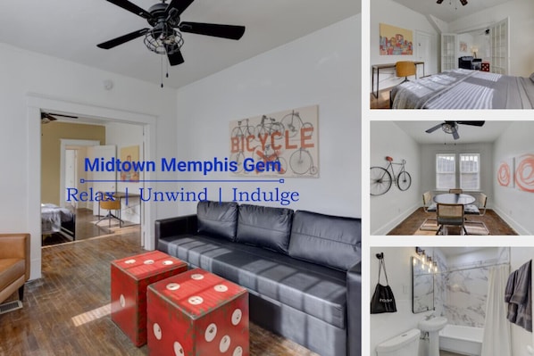 Discover your Midtown Memphis retreat — a stylish 1BR filled with charm, comfort, and vintage character. Perfect for solo travelers, couples, or remote work getaways.