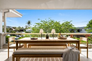 The outdoor deck adjoins the living area and vastly extends the space for entertaining. The deck is shaded undercover with lighting, making it enjoyable at any time of day. 
