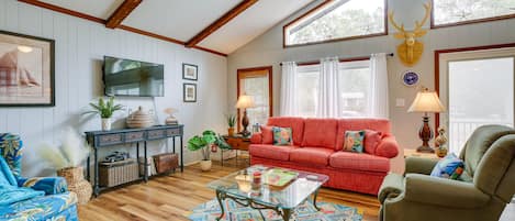 Oak Island Vacation Rental | 2BR | 2BA | Stairs Required | 1,100 Sq Ft