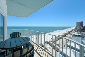 Large private corner balcony