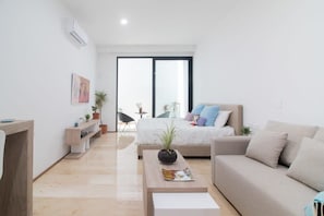 There are multiple units of the same layout with slight differences in decor between each one