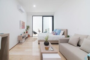 There are multiple units of the same layout with slight differences in decor between each one