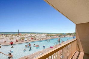 Monitor your kids in the pool from the comfort of your patio