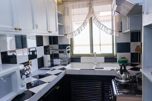 Kitchen with basic amenities