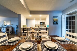 Dining table and countertop bar is the perfect setting for unforgettable moments