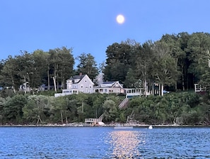 View from the sea at moonrise