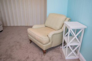 Comfortable sitting area for watching TV.   