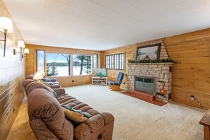 Living Room with Lake views