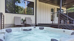 Luxurious hot tub on the back deck
