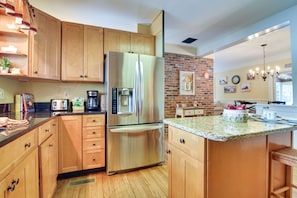 Kitchen | 2-Story House | Central Heating & A/C | 10 Mi to Cannon Mountain