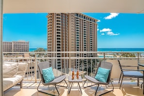 Beautiful lagoon and ocean view from your private lanai balcony.