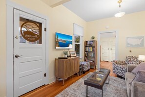 living room and front door