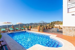 Private pool and terrace with sea views