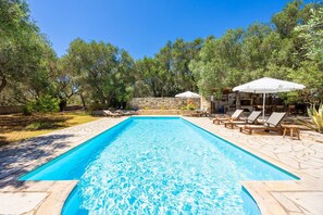Private pool, terrace, and garden