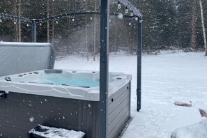 Outdoor hot tub.