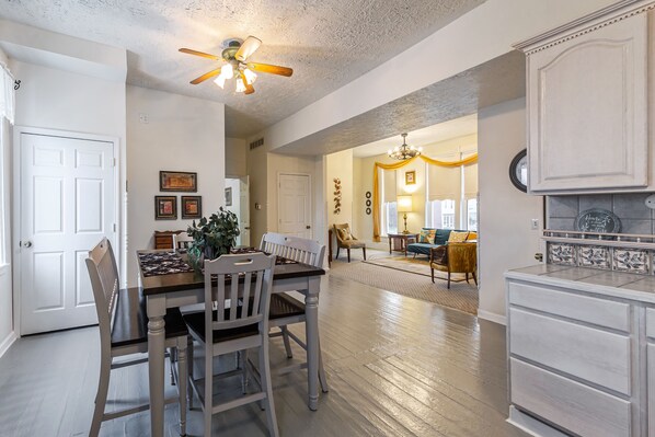 Comfortable and Spacious Open Floor Plan with 12 foot ceilings.  