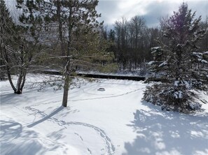 Winter wonderland with the North Fork of the Chippewa River flowing by.