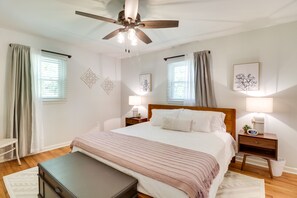 King sized bed in one bedroom