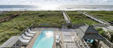 Carolina Calm: your private oceanfront vacation home with pool, elevators, and tiki bar