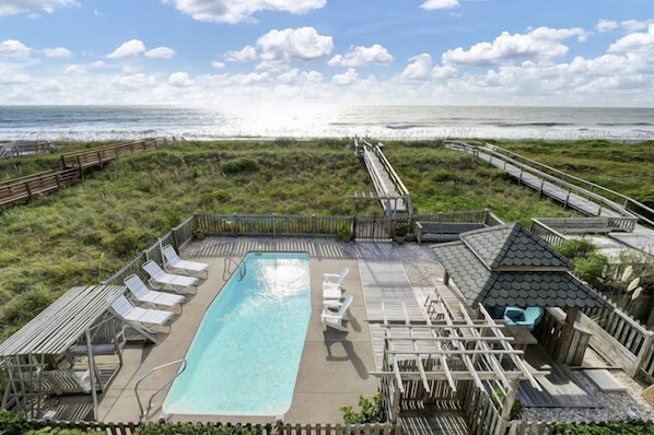Carolina Calm: your private oceanfront vacation home with pool, elevators, and tiki bar