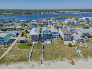 Direct oceanfront home also has sunset intracoastal waterway views.