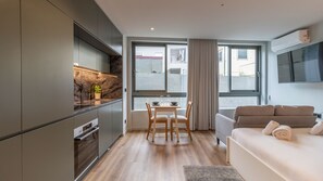 Overview of the studio, with a seamingless blend between all the rooms, provided by the stunning decoration #airbnb #sleek