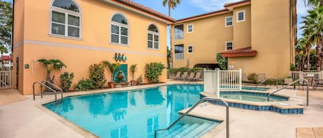 Sun Kissed Villa - a SkyRun Anna Maria Property - Pool - Heated pool &amp; spa directly across from the unit