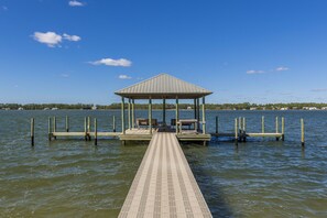 The Sunwatch dock, a great place to relax, watch the sunset, or catch some fish.