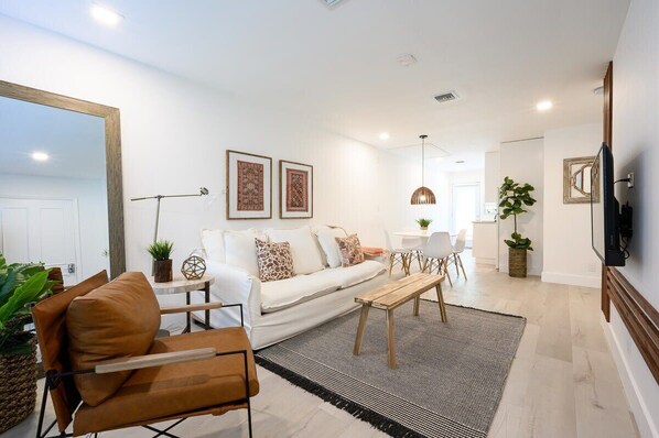 View from the entrance showing the entire apartment.