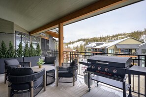 Enjoy the private deck with seating and propane grill