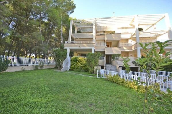 Facade of the villa near the beach in Mallorca