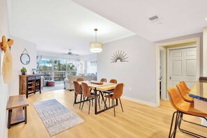 Whether it’s breakfast before the beach or a cozy dinner in, the refreshed dining area offers the perfect spot to gather and enjoy quality time together.