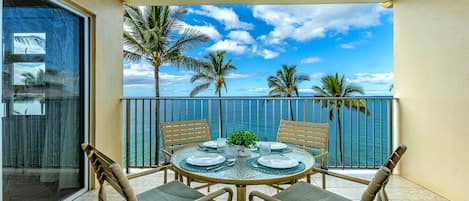 Stunning ocean views from the covered patio