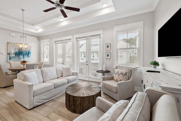 A bright and inviting living space with cozy furnishings.