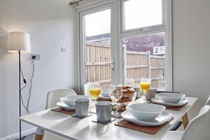 Enjoy breakfast in the bright and airy dining table