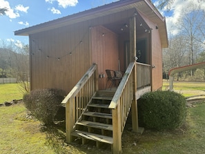 Cabin #1 - Each Cabin offers an inviting front porch with seating to enjoy the view