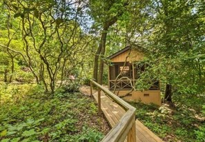 The Carriage House is a hidden gem amongst Mountain Laurel Beauty. Summertime shot. 