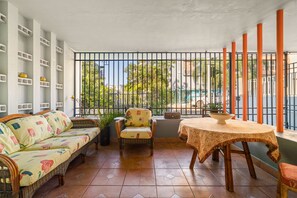 Large porch is a great place to start your day.