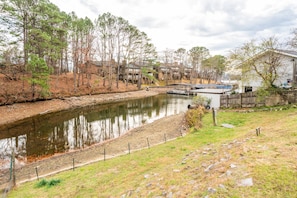 View of lake during the draw down period where water levels are low.  Water levels come back up March 1st of each year.