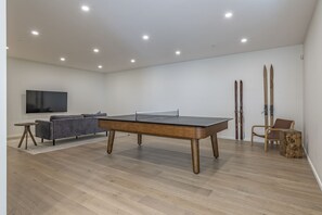 Media Room with a Ping Pong Table 