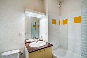 Get ready for your day in the bathroom.