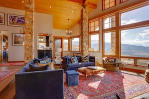 Great Room | Fireplace | Mountain Views
