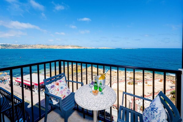 Balcony with table and chairs