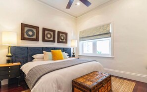 Master bedroom includes a King Bed, with antique oak wardrobe 