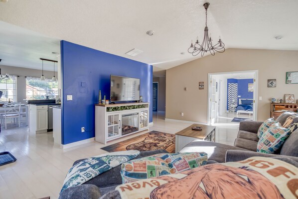 Living room looking to kitchen