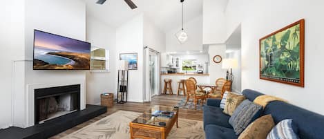 Living room and dining area