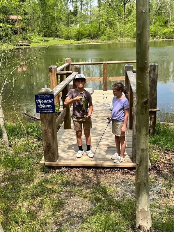 One of our guests caught a large bass!