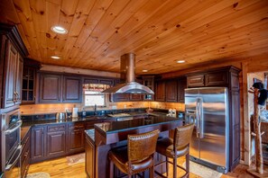 Fully-stocked and stainless appliances...